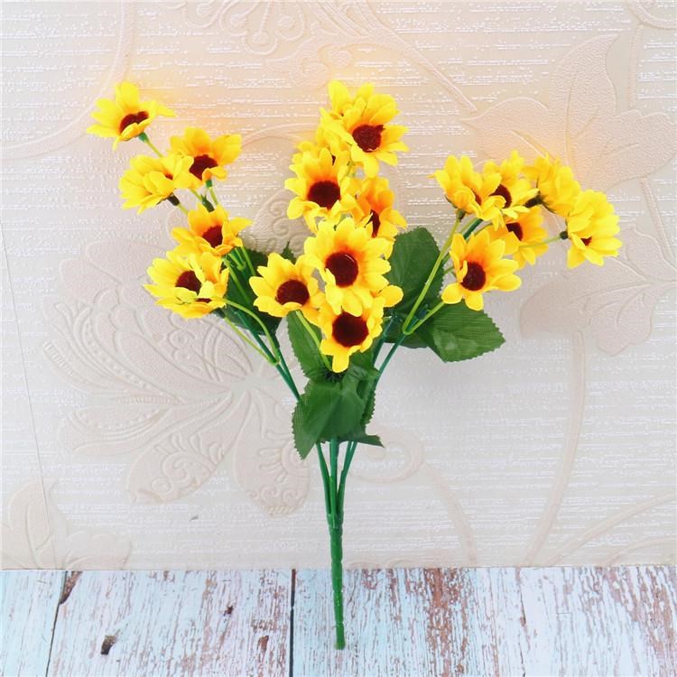 Sarı Papatya Yapay Çiçek 30 cm 6 Dal 24 Kafa