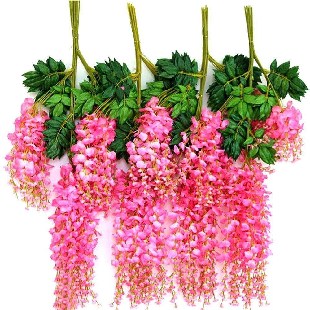 Sarkan Yapay Çiçek Akasya FUŞYA 80 cm 3 Sarkan Dallı 12 ADET BAĞ