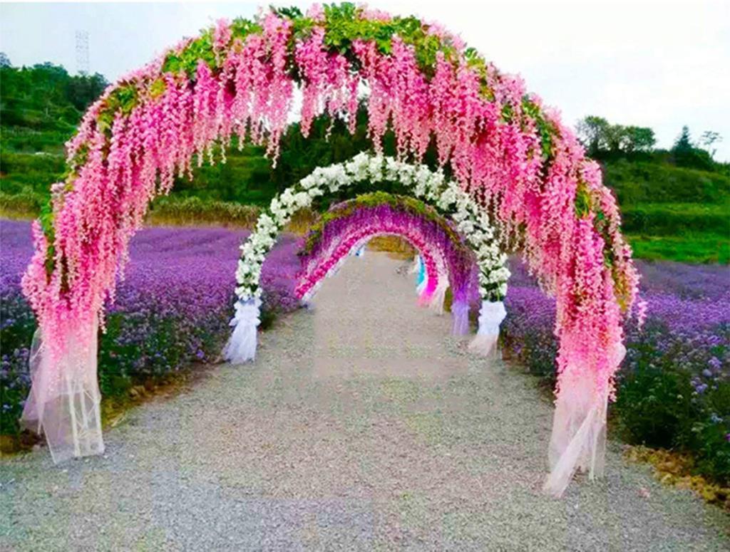 Sarkan Yapay Çiçek Akasya PEMBE AÇIK 80 cm 3 Sarkan Dallı 12 ADET BAĞ