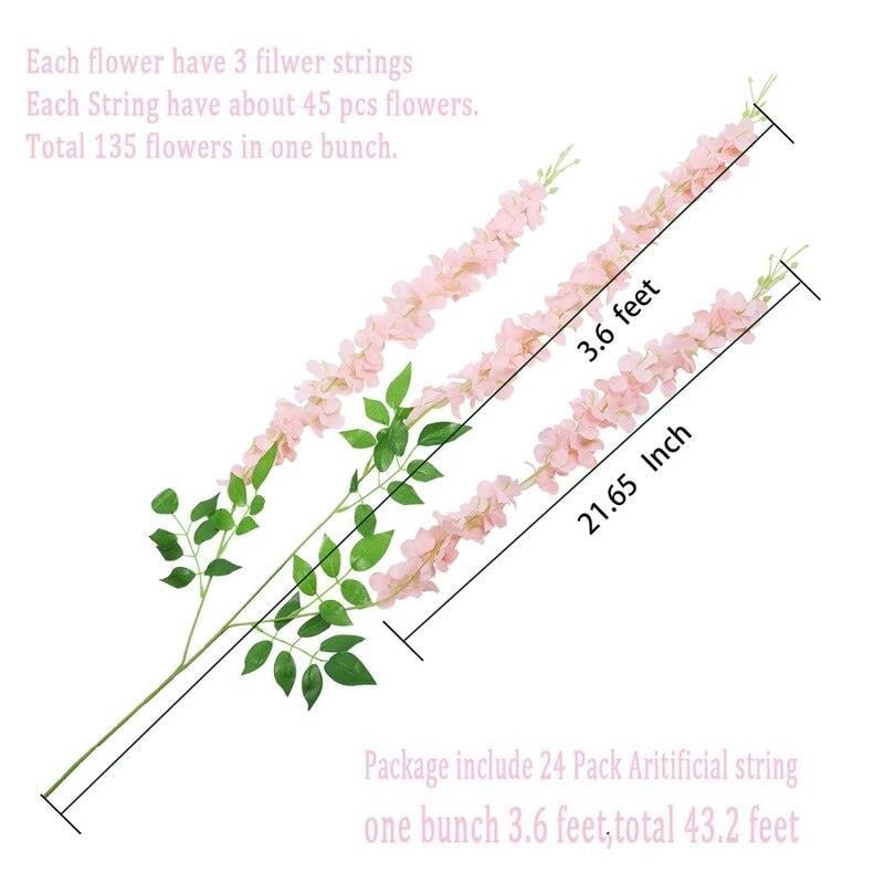 Sarkan Yapay Çiçek Akasya PEMBE AÇIK 80 cm 3 Sarkan Dallı 12 ADET BAĞ