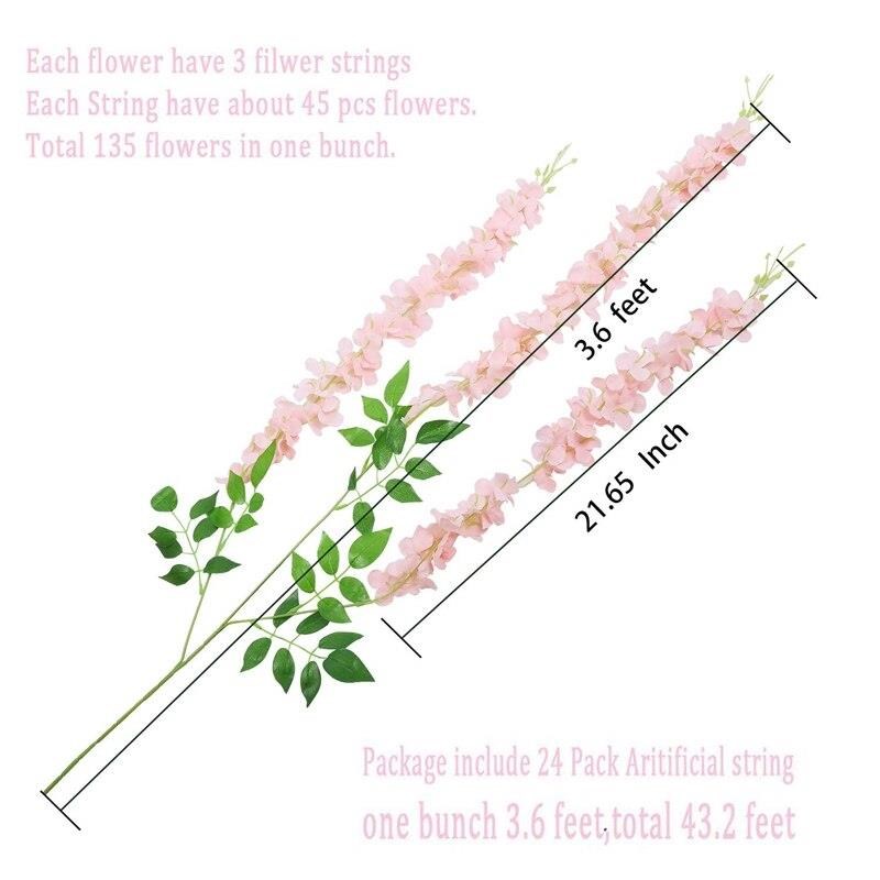 Sarkan Yapay Çiçek Akasya PEMBE AÇIK 80 cm 3 Sarkan Dallı 12 ADET BAĞ
