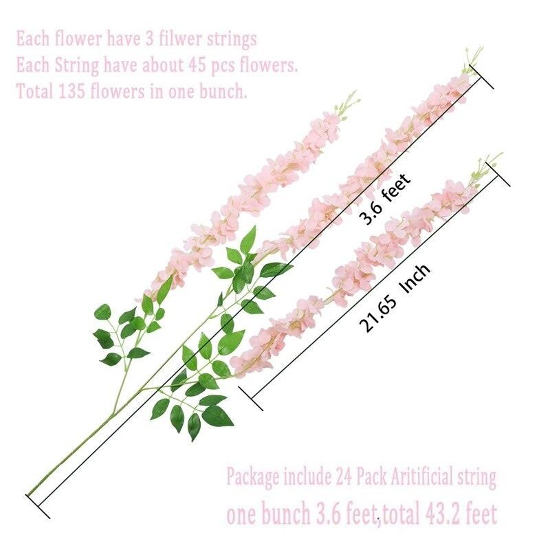 Sarkan Yapay Çiçek Akasya PEMBE AÇIK 80 cm 3 Sarkan Dallı 12 ADET BAĞ