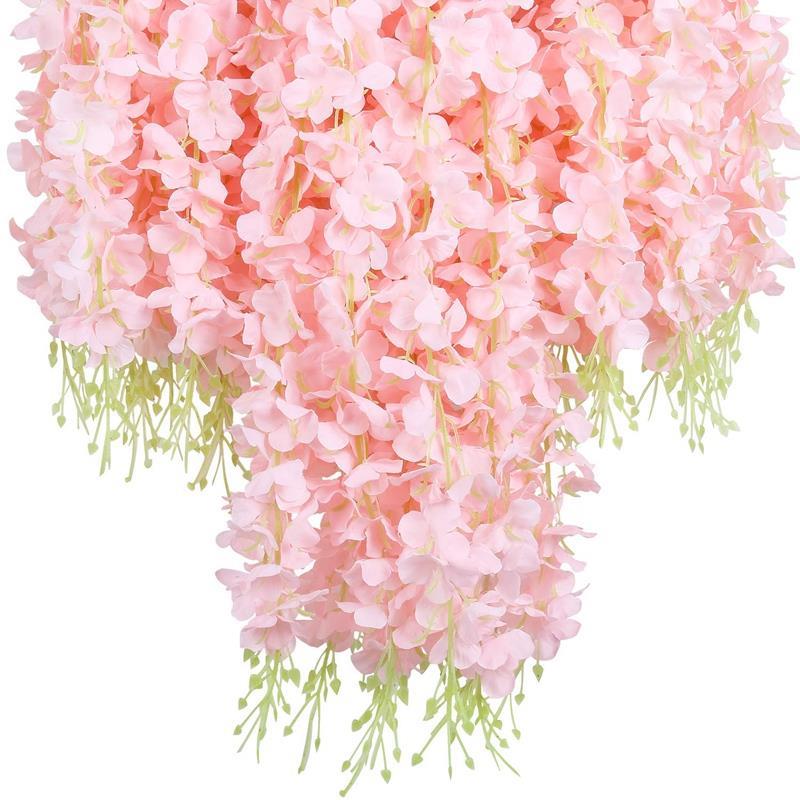 Sarkan Yapay Çiçek Akasya PEMBE AÇIK 80 cm 3 Sarkan Dallı 12 ADET BAĞ