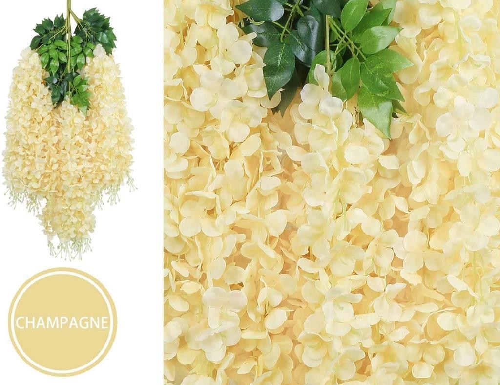 Sarkan Yapay Çiçek Akasya Şampanya Renk 80 cm 3 Sarkan Dallı 12 ADET BAĞ