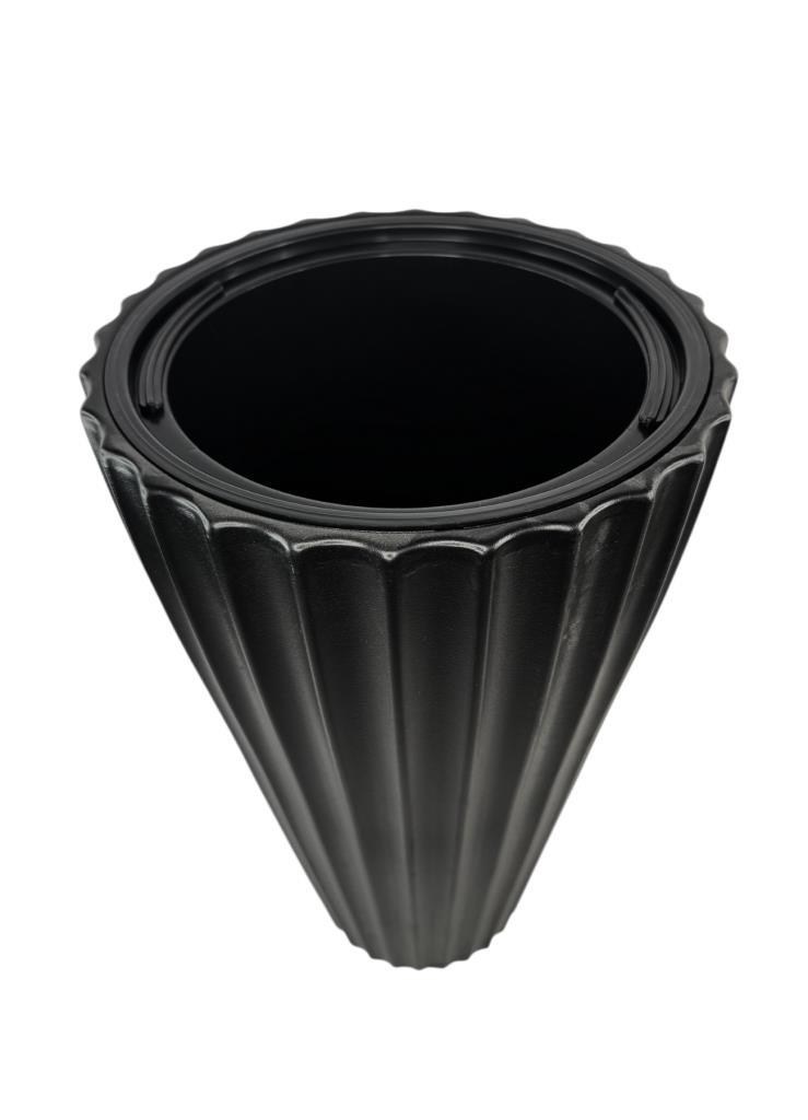 Siyah Lilyum Model Vazo Dekoratif Plastik Saksı 57cm 9 Litre İç Hacim Estetik ve Modern Tasarım