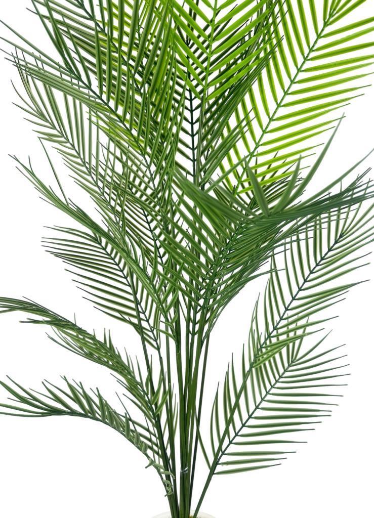Yapay Ağaç 20 Yaprak Palmiye Ağacı Beyaz Küre Saksıda 130*60cm