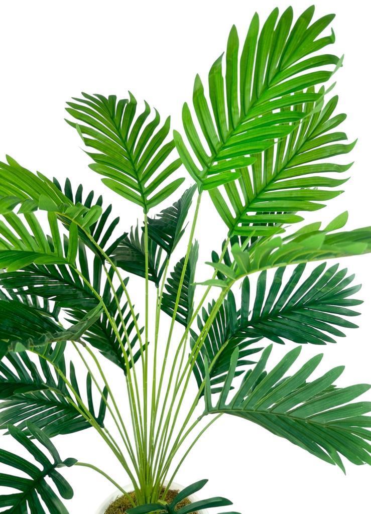 Yapay Ağaç 23 yaprak Palmiye Ağacı Beyaz Küre Saksıda 90*60cm