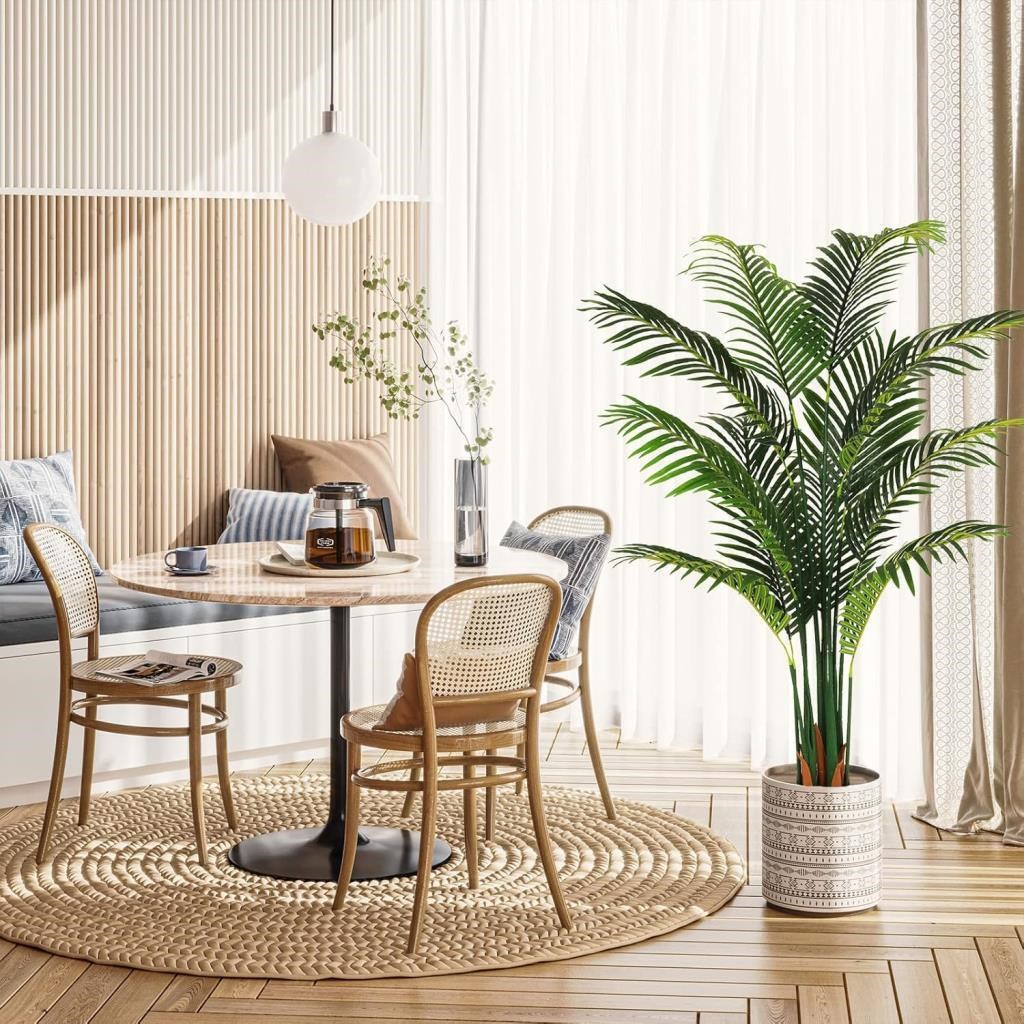 Yapay Ağaç Areka Ağacı Palmiye Ağacı 160cm Siyah Saksıda Salon Bitkisi 