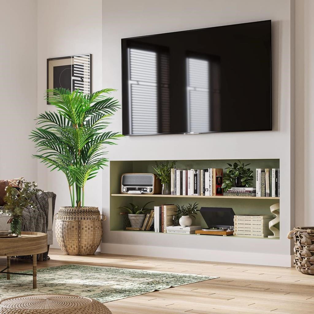 Yapay Ağaç Areka Ağacı Palmiye Ağacı 160cm Siyah Saksıda Salon Bitkisi 