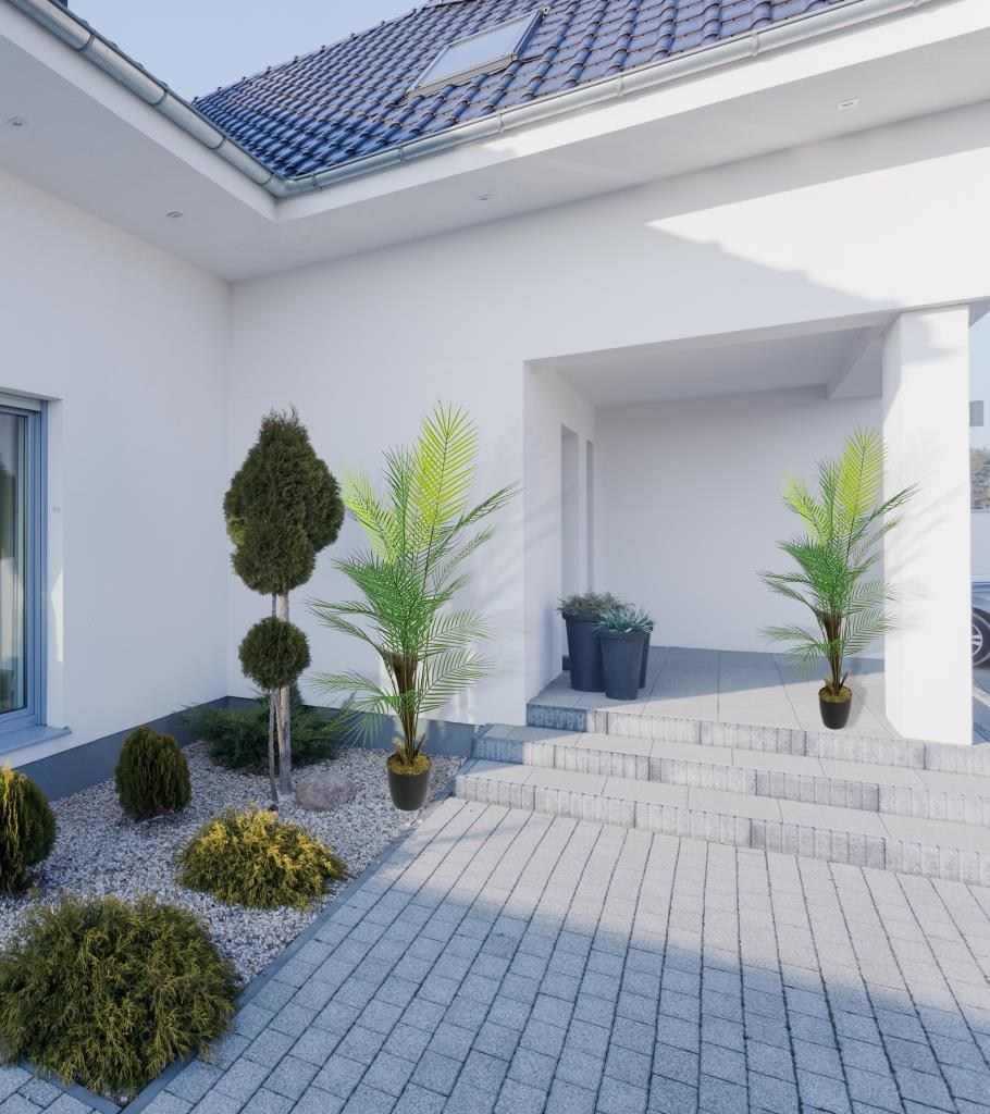 Yapay Ağaç Areka Ağacı Palmiye Ağacı Salon Bitkisi Doğal Palmiye Lifi Gövde 130 cm 20 Yaprak