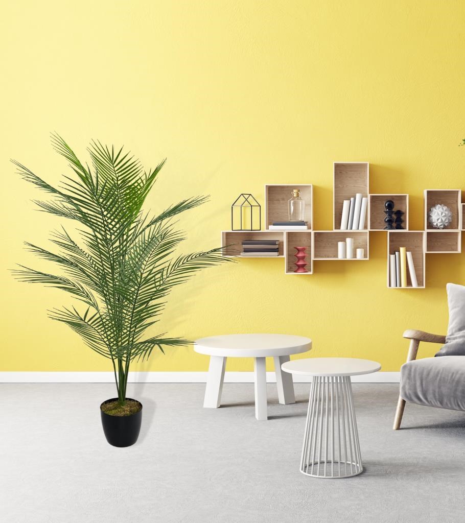 Yapay Ağaç Areka Ağacı Palmiye Ağacı Salon Bitkisi Yapay Areka 130 cm 20 Yaprak