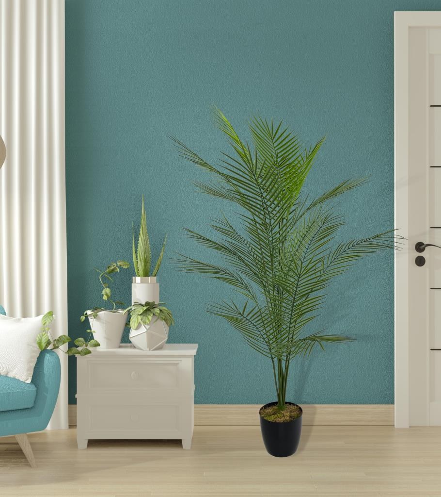 Yapay Ağaç Areka Ağacı Palmiye Ağacı Salon Bitkisi Yapay Areka 130 cm 20 Yaprak