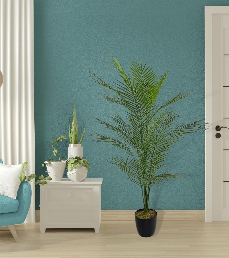 Yapay Ağaç Areka Ağacı Palmiye Ağacı Salon Bitkisi Yapay Areka 130 cm 20 Yaprak