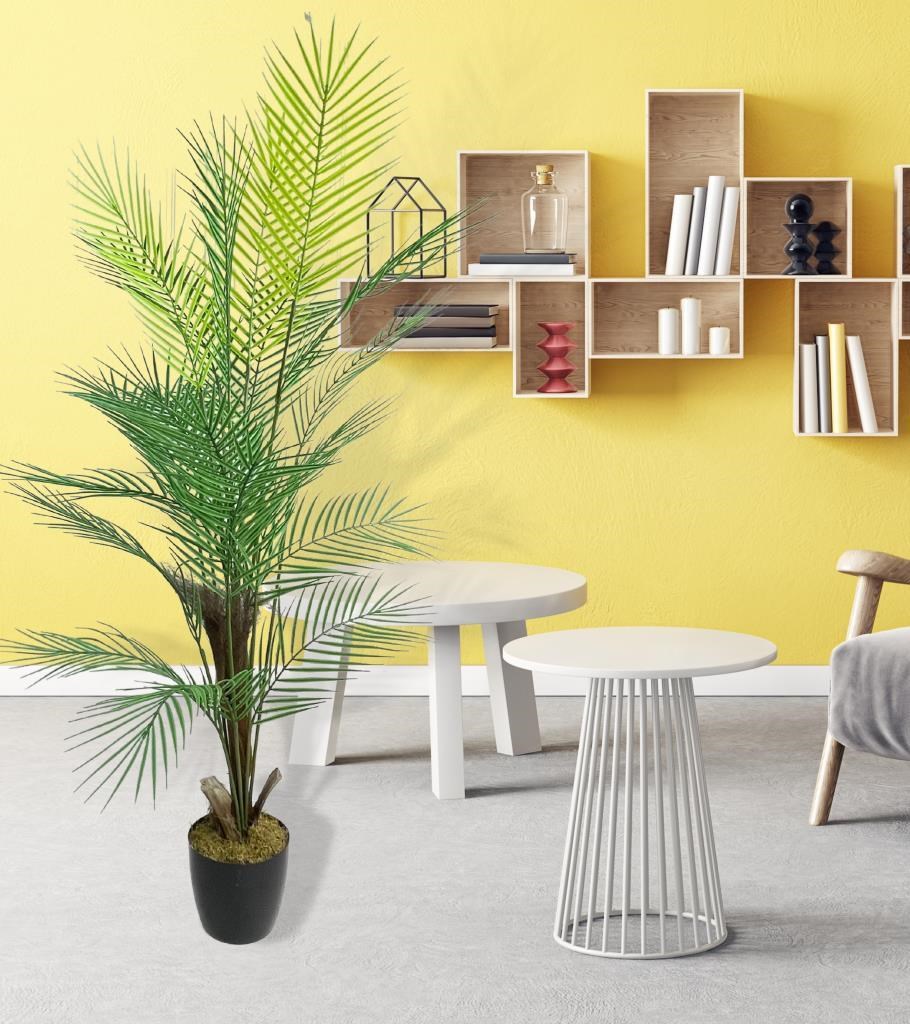 Yapay Ağaç Areka Ağacı Palmiye Ağacı Salon Bitkisi Doğal Palmiye Lifi Gövde 130 cm 20 Yaprak