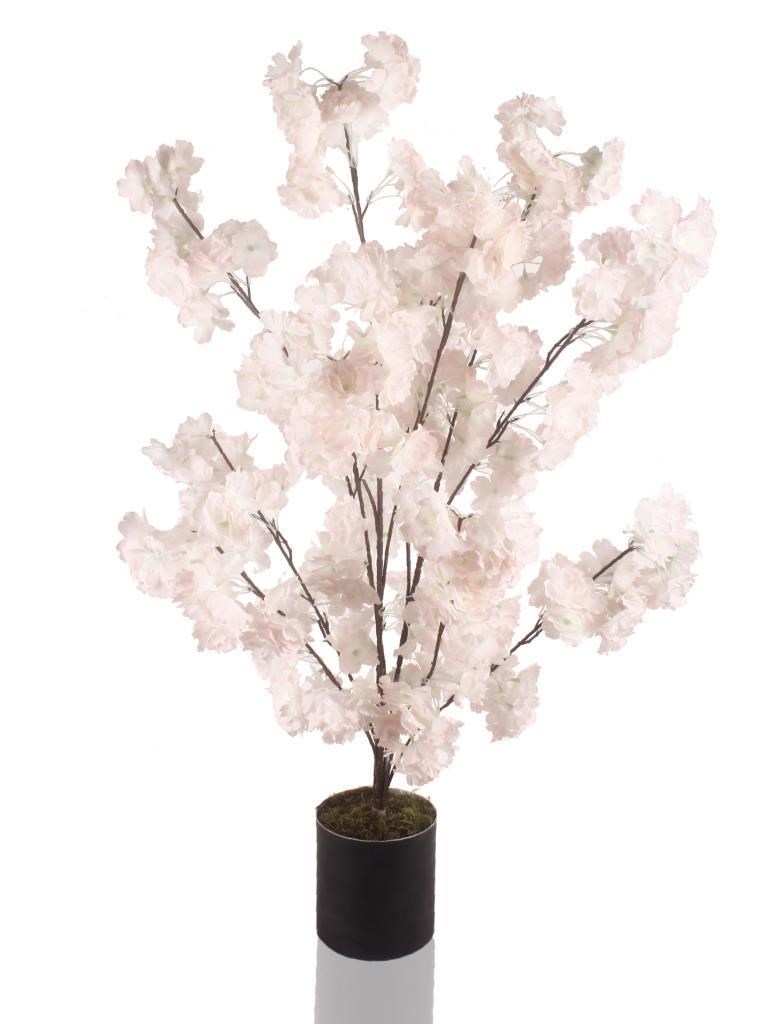 Yapay Ağaç Bahardalı Ağacı Ağacı Japon Kiraz Çiçeği Saksılı Pembe Açık 90x60cm