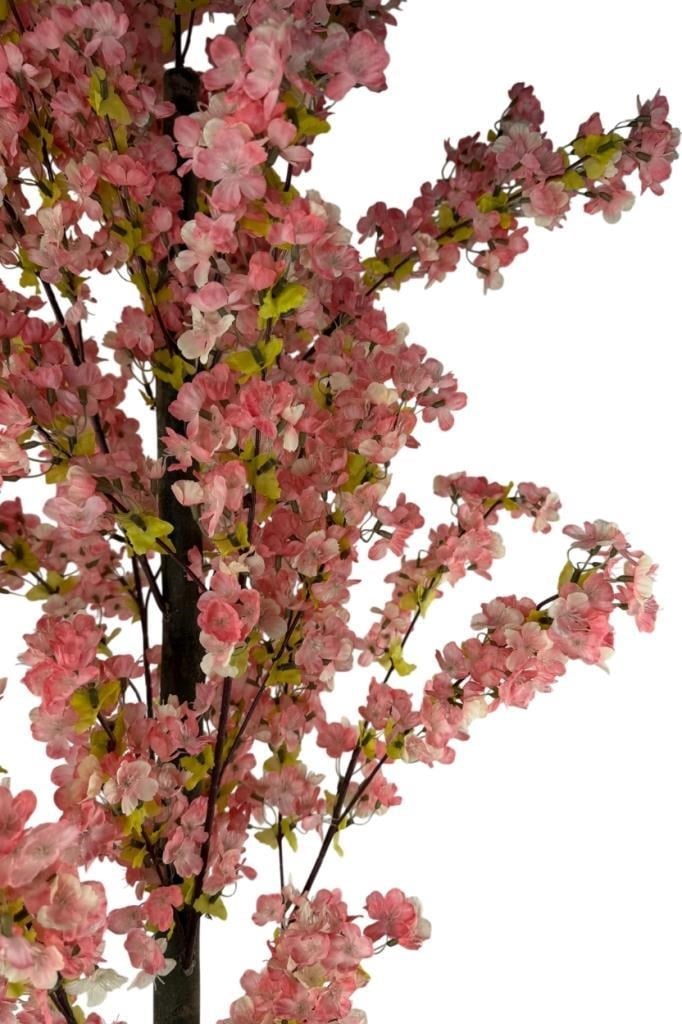 Yapay Ağaç Bahardalı Ağacı Beyaz Küre Saksıda Japon Kiraz Çiçeği Pembe Açık Renkli 170*60cm