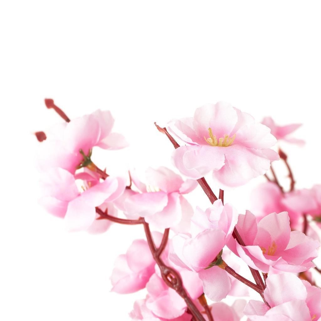 Yapay Ağaç Bahardalı Ağacı Pembe Japon Kiraz Çiçeği Sakura Çiçeği 127x70cm Siyah Plastik Saksılı