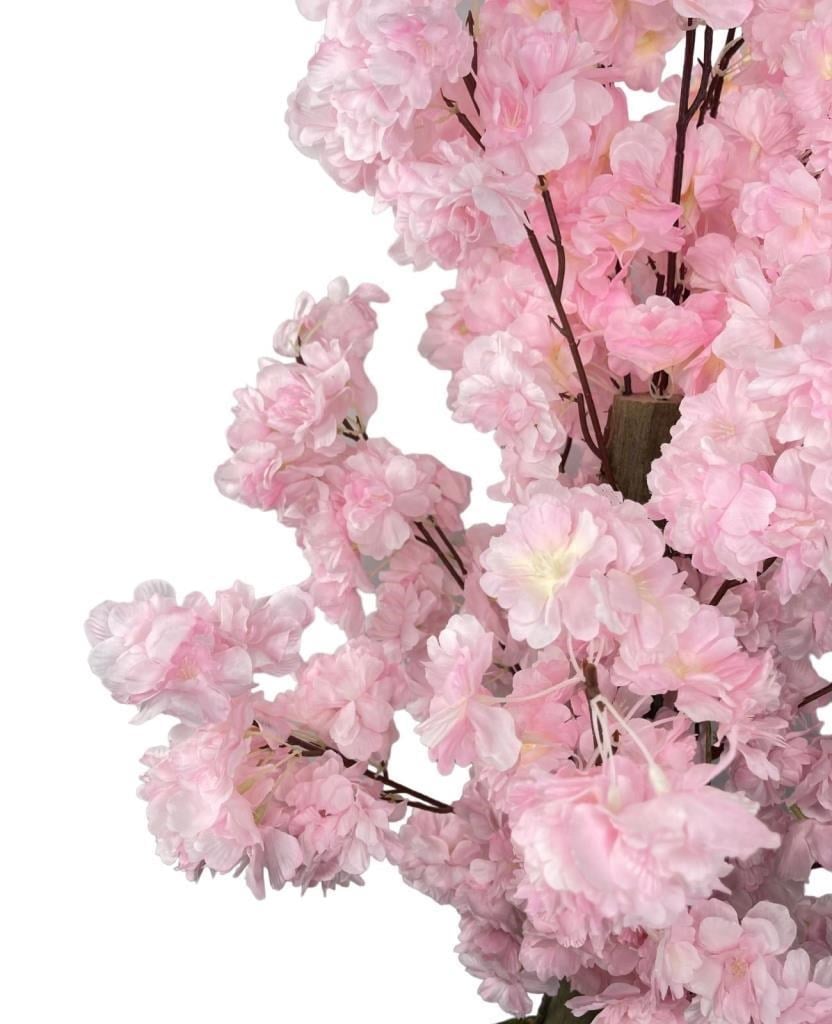 Yapay Ağaç Bahardalı Ağacı Pembe Japon Kiraz Çiçeği Sakura Çiçeği 80cm Siyah Plastik Saksılı