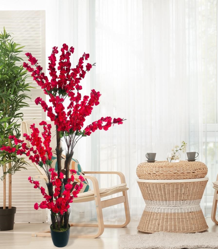Yapay Ağaç Bahardalı Japon Kiraz Çiçeği 4Katlı FUŞYA 170*65cm