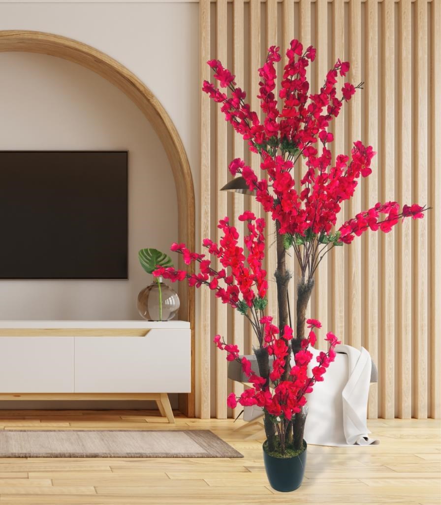 Yapay Ağaç Bahardalı Japon Kiraz Çiçeği 4Katlı FUŞYA 170*65cm