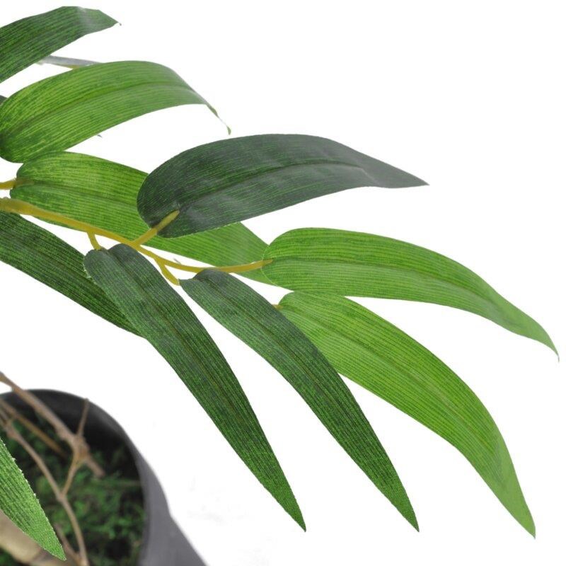 Yapay Ağaç Bambu Ağacı 2 Gövdeli Çalılı 90x70cm Siyah Plastik Saksılı