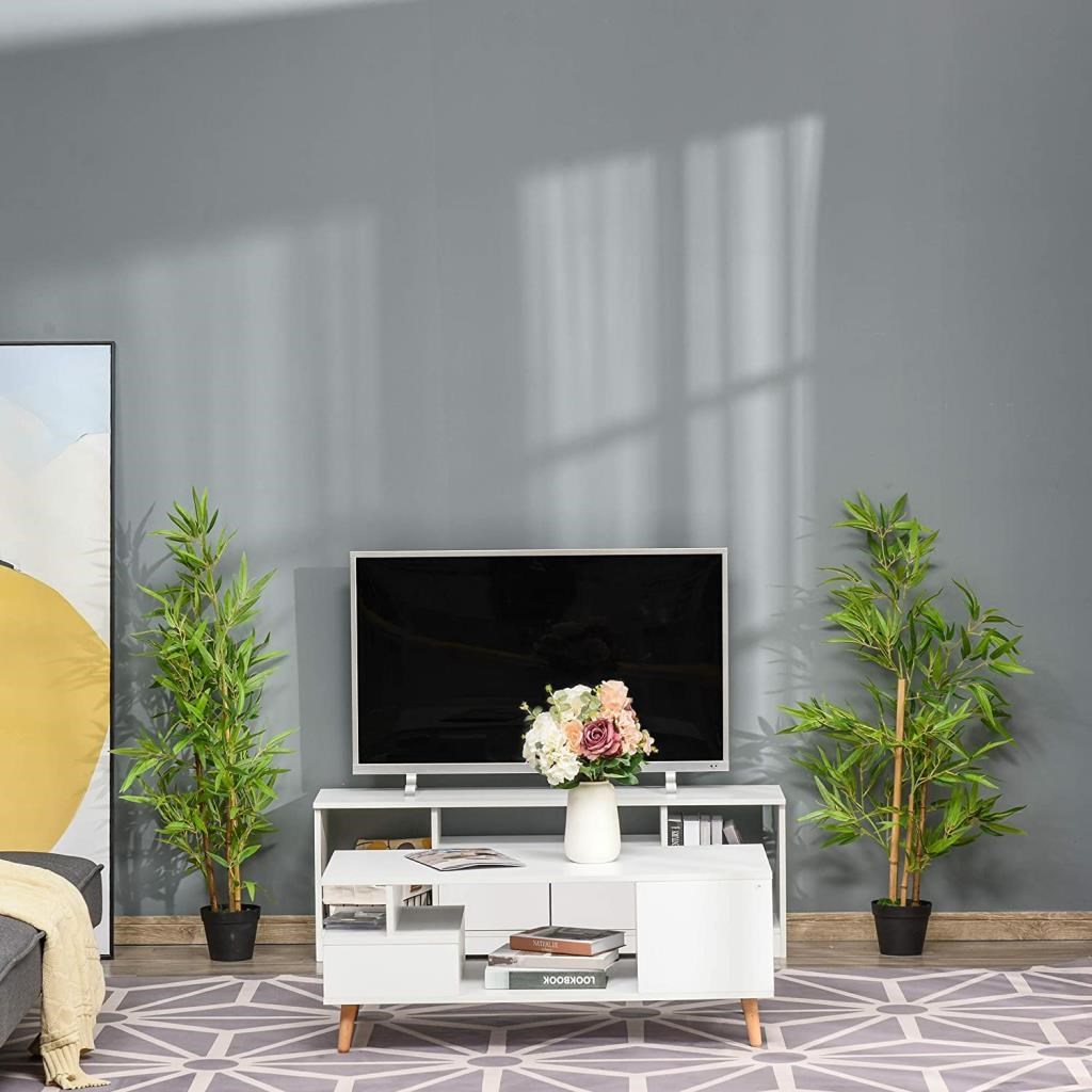 Yapay Ağaç Bambu Ağacı 3 Gövdeli 100*40cm Siyah Plastik Saksılı
