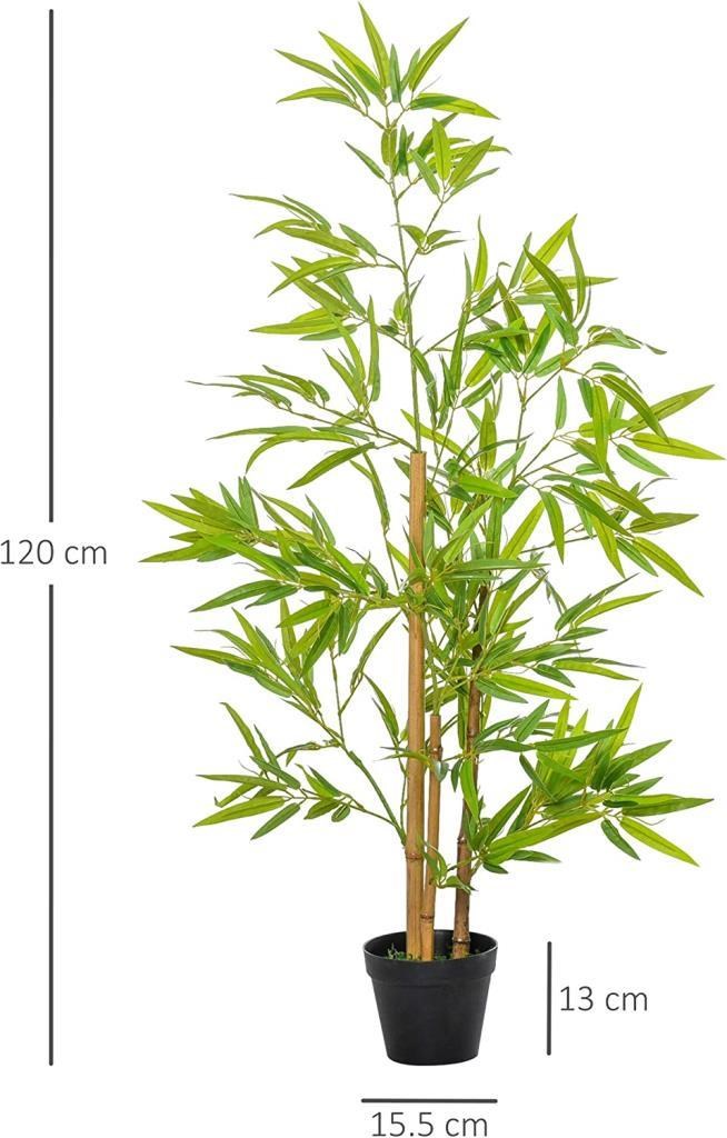 Yapay Ağaç Bambu Ağacı 3 Gövdeli 100*40cm Siyah Plastik Saksılı