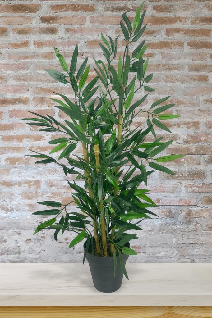 Yapay Ağaç Bambu Ağacı 3 Gövdeli 90*40cm Siyah Saksılı