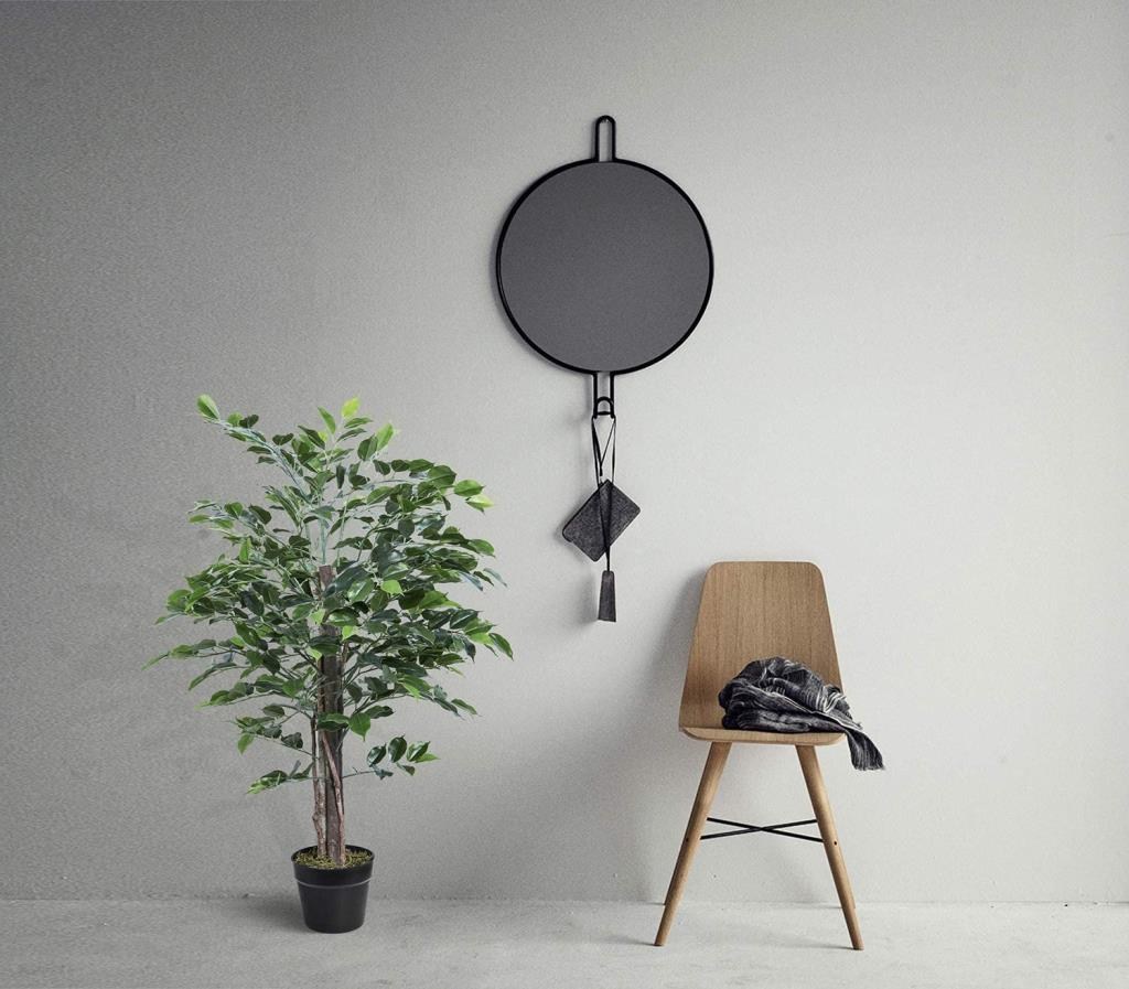 Yapay Ağaç Benjamin 2 Gövdeli Çalılı 120x70cm Siyah Plastik Saksılı