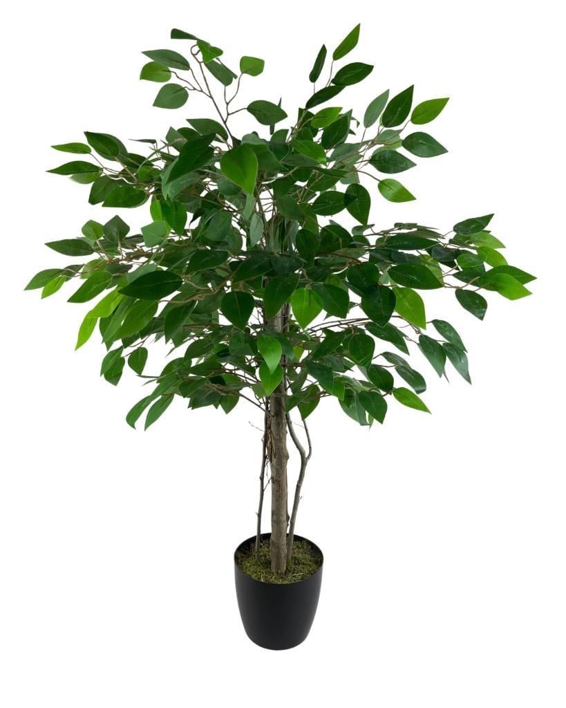 Yapay Ağaç Benjamin 2 Gövdeli Çalılı 90*60cm Siyah Plastik Saksılı