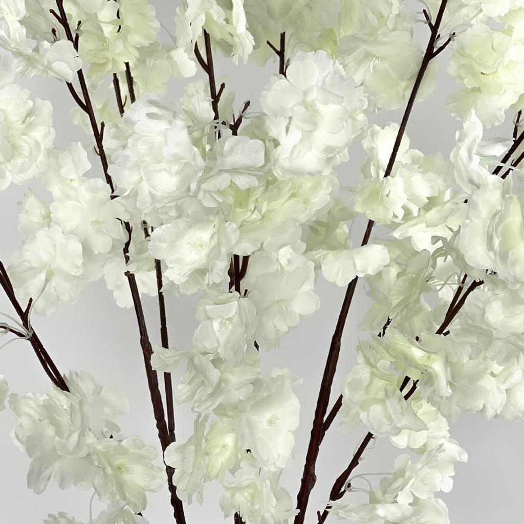 Yapay Ağaç Beyaz Bahardalı Ağacı 80 cm Ağacı Japon Kiraz Çiçeği Saksılı 