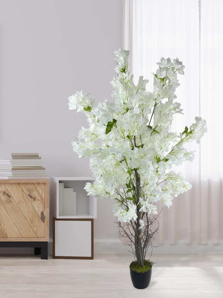 Yapay Ağaç Beyaz Begonvil Ağacı 150*60cm Doğal Görünümlü Yapay Ağaç 