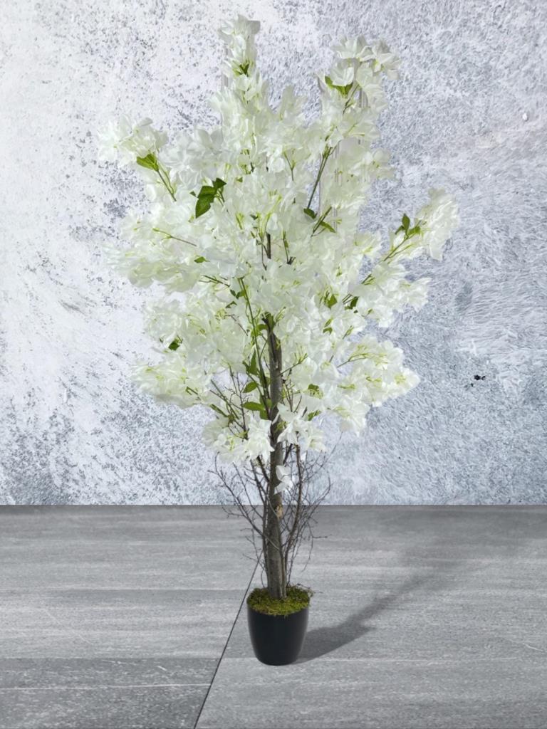 Yapay Ağaç Beyaz Begonvil Ağacı 150*60cm Doğal Görünümlü Yapay Ağaç 