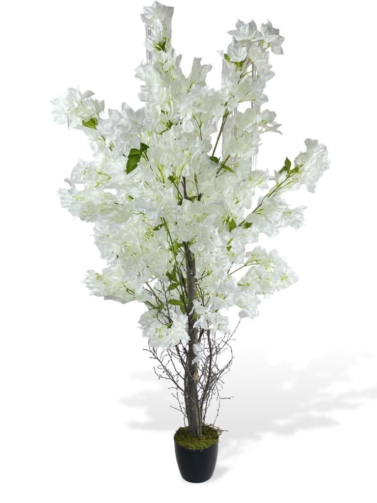Yapay Ağaç Beyaz Begonvil Ağacı 150*60cm Doğal Görünümlü Yapay Ağaç 