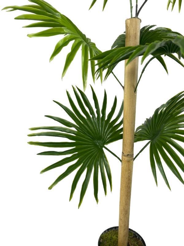 Yapay Ağaç Fanpalm 8Yaprak 85*45cm Yelpaze Palmiye Siyah Aleminyum Saksı