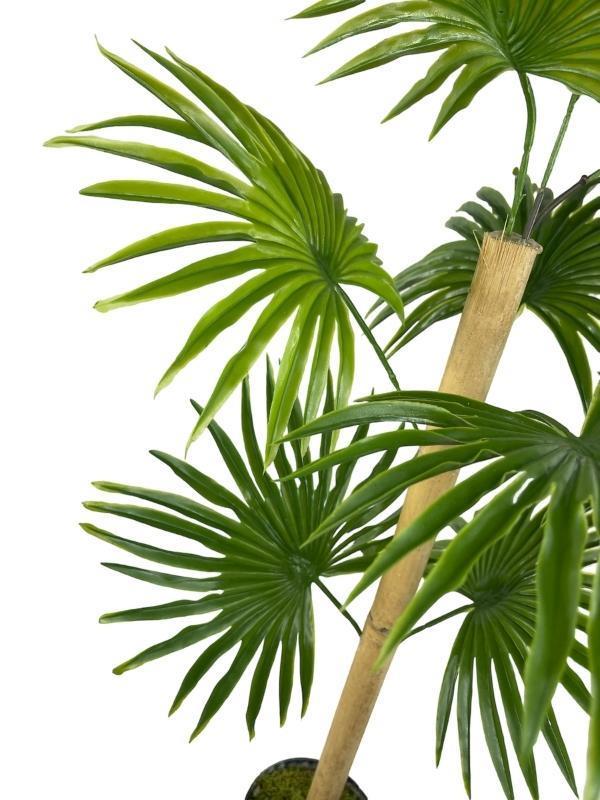 Yapay Ağaç Fanpalm 8Yaprak 85*45cm Yelpaze Palmiye Siyah Aleminyum Saksı