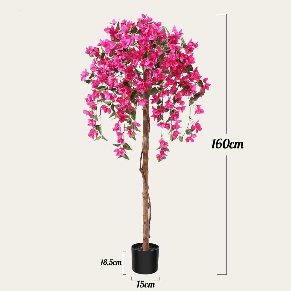 Yapay Ağaç Fuşya Begonvil Ağacı 160cm Doğal Salex Dallı Şemsiye Model