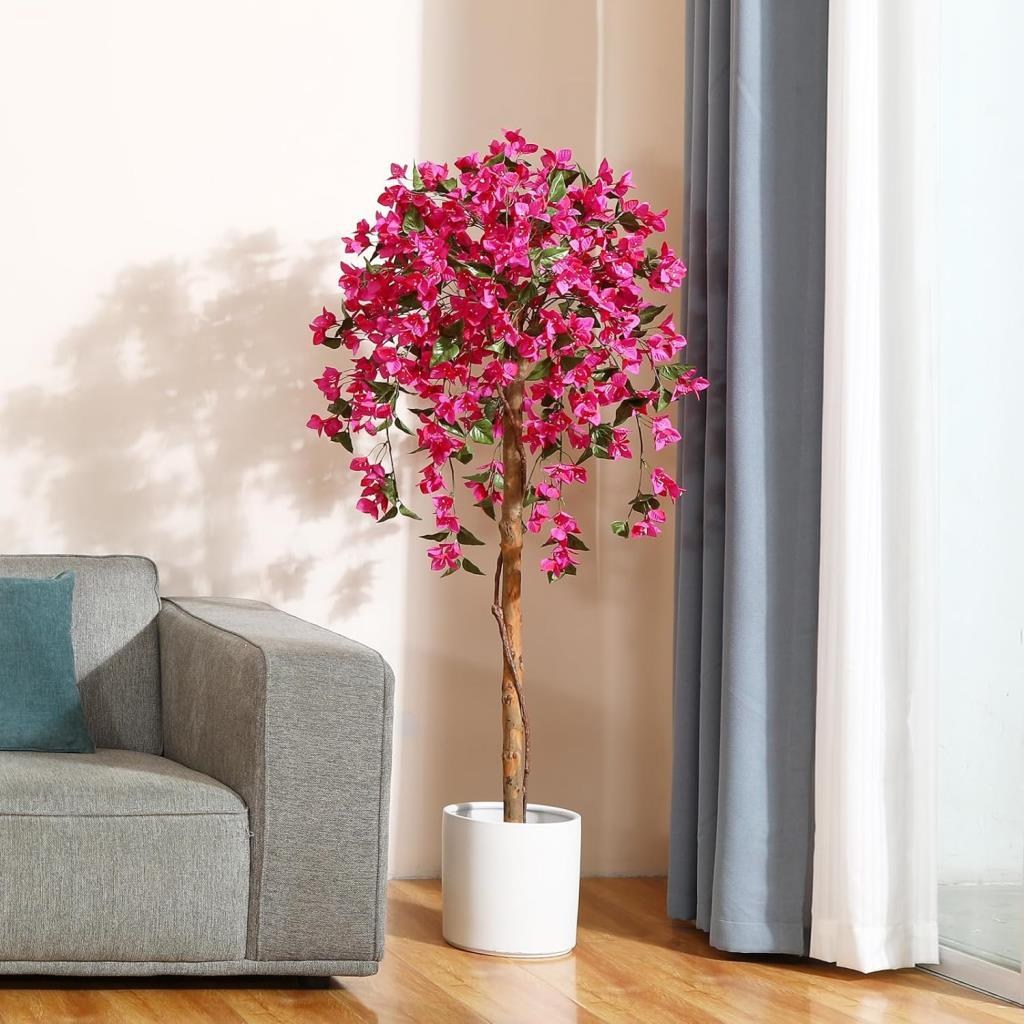 Yapay Ağaç Fuşya Begonvil Ağacı 160cm Doğal Salex Dallı Şemsiye Model