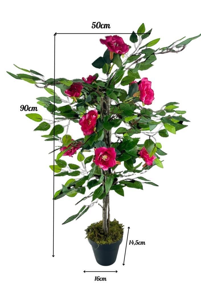 Yapay Ağaç Fuşya Nilüfer Ağacı 90cm