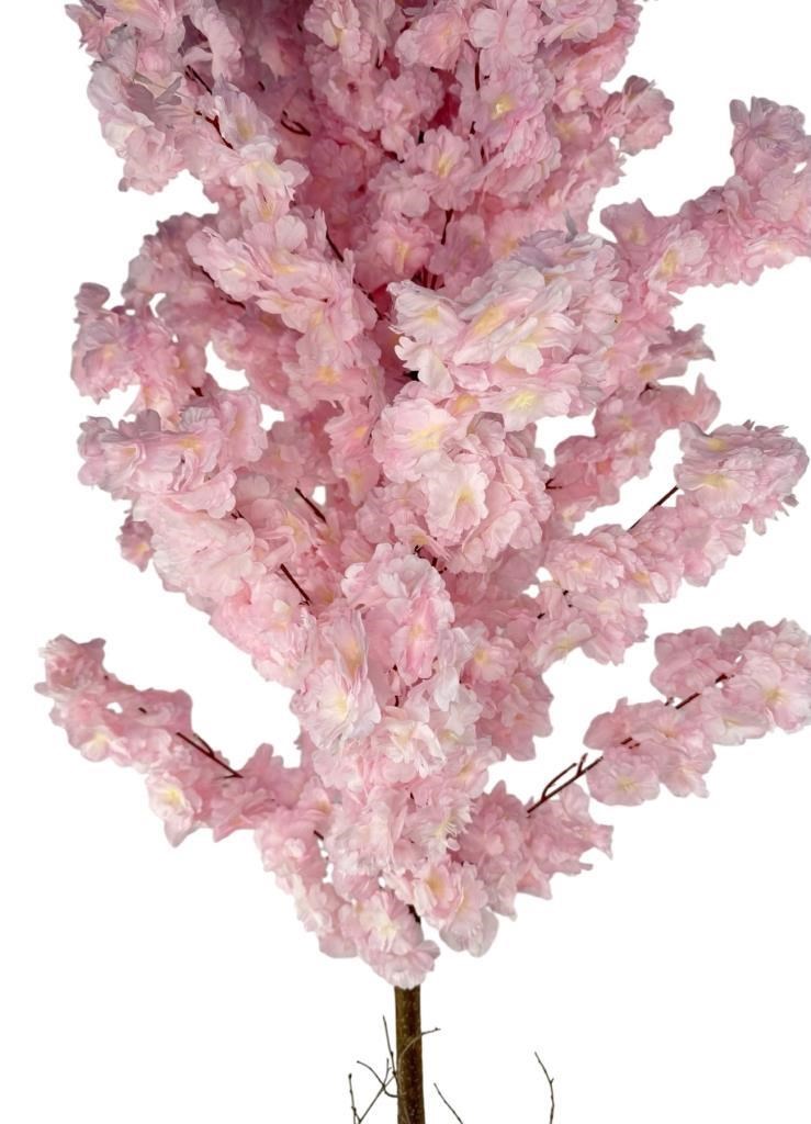 Yapay Ağaç Japon Kiraz Çiçeği Bahardalı Ağacı Beyaz Küre Saksıda Pembe Açık Renkli 160cm
