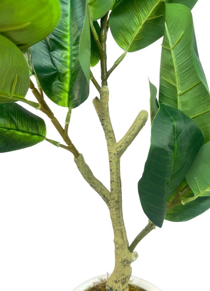 Yapay Ağaç Kauçuk Ağacı Beyaz Küre Saksıda 100*50cm