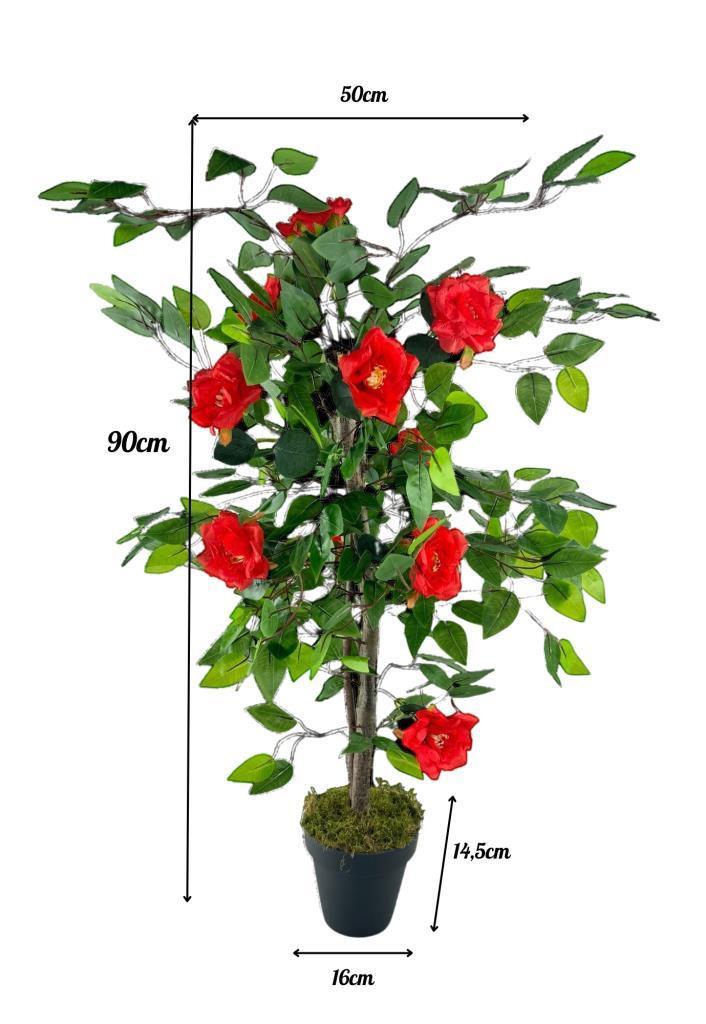 Yapay Ağaç Kırmızı Nilüfer Ağacı 90cm