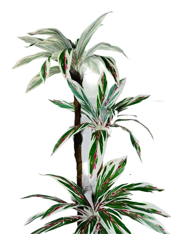 Yapay Ağaç Kızıl Beyaz Yukka 3Katlı 54 Yaprak 130*65cm