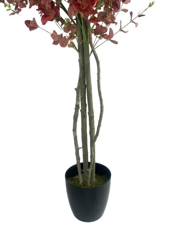 Yapay Ağaç Kızılkahve Okaliptus 2 Gövdeli Çalılı 180*80cm Siyah Plastik Saksılı