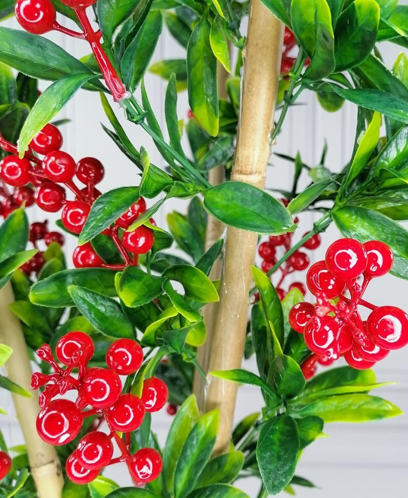 Yapay Ağaç Kokina Ağacı 75CM Gür Yapraklı Gümüş Paslanmaz Aleminyum Saksılı