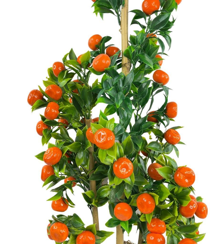 Yapay Ağaç Mandalina Ağacı 80cm 3boy Bambuda Akrilik Siyah Saksılı