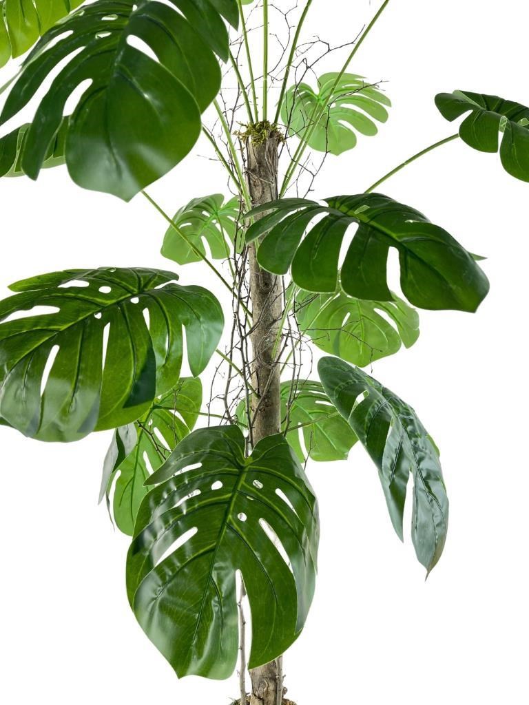 Yapay Ağaç Monstera 18 Dallı Çalılı Gövde 120x60cm Gümüş Aleminyum Saksıda