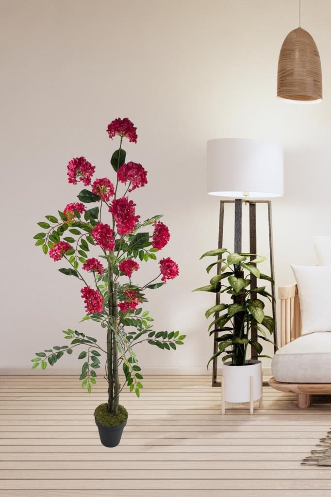 Yapay Ağaç Ortanca Ağacı 140CM Doğal Görünümlü 5dallı