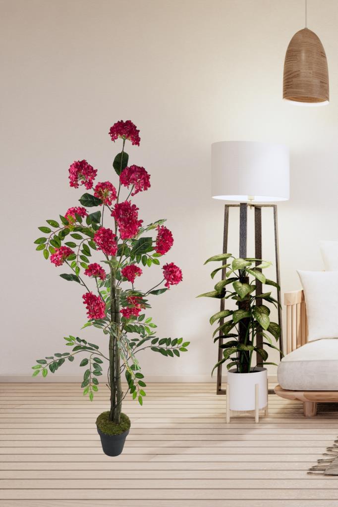Yapay Ağaç Ortanca Ağacı 140CM Doğal Görünümlü 5dallı