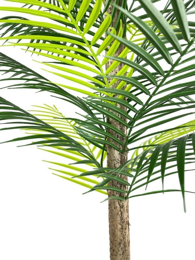 Yapay Ağaç Palmiye 160*70Cm 36 Yaprak Areka Ağacı Siyah Saksıda Tek Gövdeli